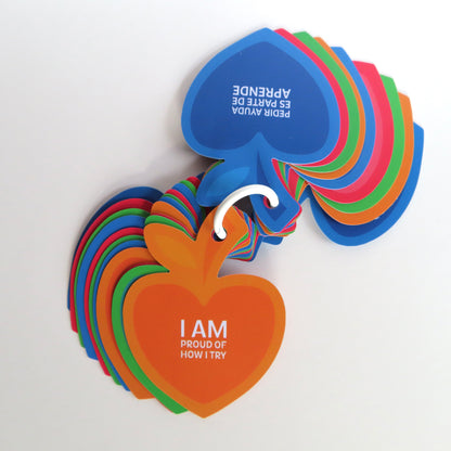 Bilingual Affirmation Cards for Kids | 20 Daily Positive Affirmations | English & Spanish Motivational Cards with 2 Carabiner Rings