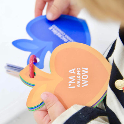 Bilingual Affirmation Cards for Kids | 20 Daily Positive Affirmations | English & Spanish Motivational Cards with 2 Carabiner Rings