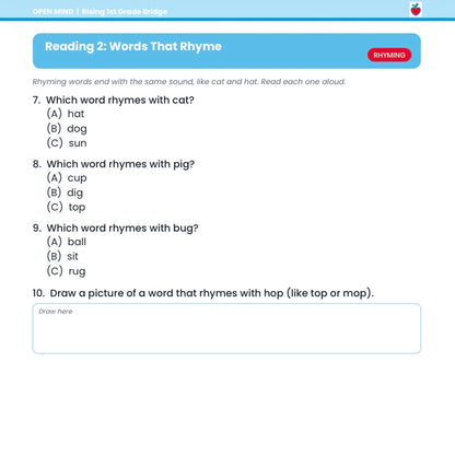 Rising 1st Grade Summer Bridge Workbook | Reading + Math | Kindergarten to 1st Grade | Printable PDF