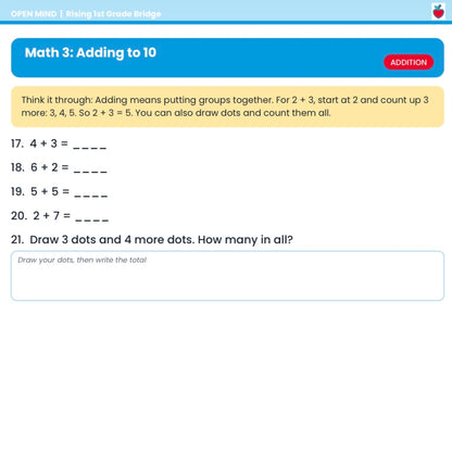 Rising 1st Grade Summer Bridge Workbook | Reading + Math | Kindergarten to 1st Grade | Printable PDF