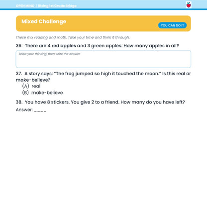 Rising 1st Grade Summer Bridge Workbook | Reading + Math | Kindergarten to 1st Grade | Printable PDF