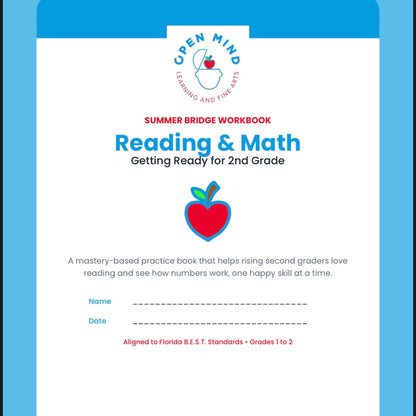Rising 2nd Grade Summer Bridge Workbook | Reading + Math | 1st to 2nd Grade | Printable PDF