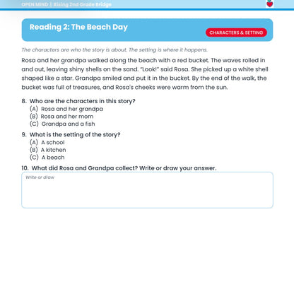 Rising 2nd Grade Summer Bridge Workbook | Reading + Math | 1st to 2nd Grade | Printable PDF