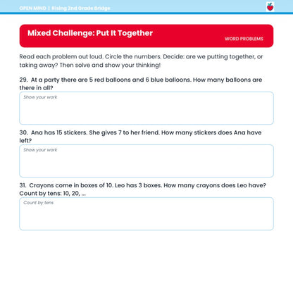 Rising 2nd Grade Summer Bridge Workbook | Reading + Math | 1st to 2nd Grade | Printable PDF