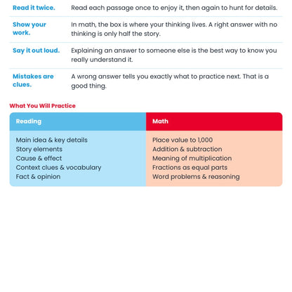 Rising 3rd Grade Summer Bridge Workbook | Reading + Math | 2nd to 3rd Grade | Printable PDF