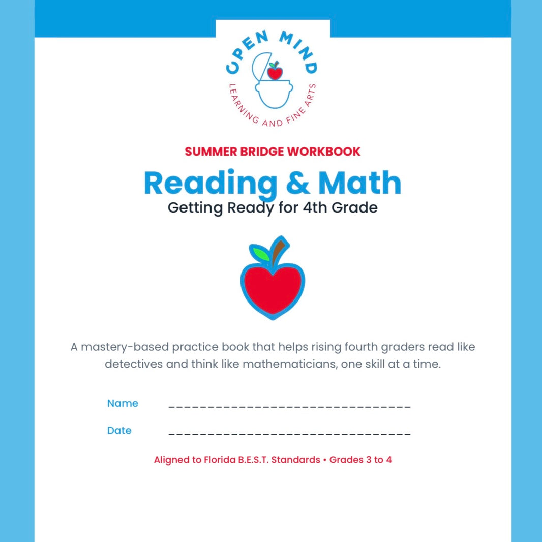 Rising 4th Grade Summer Bridge Workbook | Reading + Math | 3rd to 4th Grade | Printable PDF