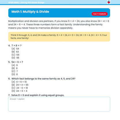 Rising 4th Grade Summer Bridge Workbook | Reading + Math | 3rd to 4th Grade | Printable PDF
