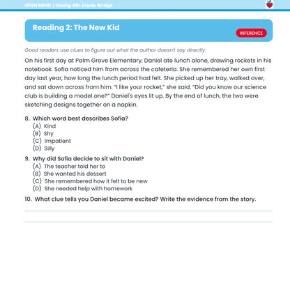 Rising 4th Grade Summer Bridge Workbook | Reading + Math | 3rd to 4th Grade | Printable PDF