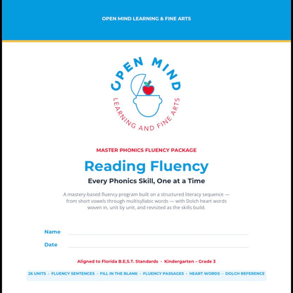 Phonics and fluency program with Dolch sight words, kindergarten to 3rd grade
