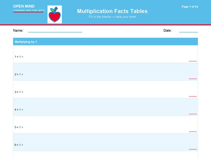 Multiplication Mastery Drill Workbook | Tables 1–12 Digital Download
