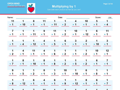 Multiplication Mastery Drill Workbook | Tables 1–12 Digital Download