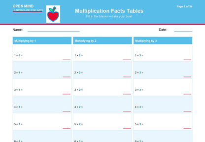 Multiplication Mastery Drill Workbook | Tables 1–12 Digital Download