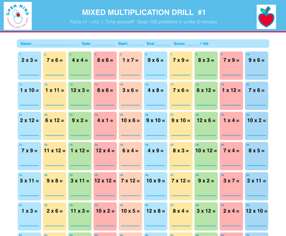 Multiplication Mastery Drill Workbook | Mixed Facts & Multi-Digit Practice | Grades 4–6 | Digital Download