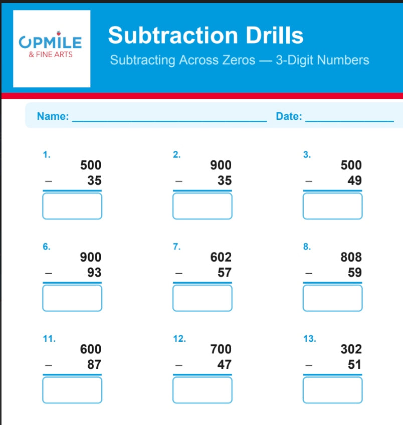 Addition & Subtraction Mastery Drill Workbook | Digital Download