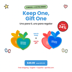 Keep One, Gift One | 2 Bilingual Affirmation Decks + 4 Extra Rings